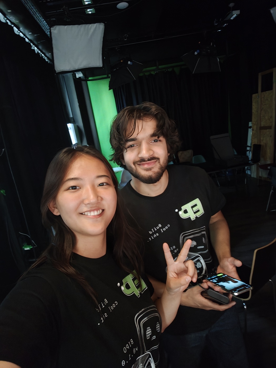 Team selfie backstage before the pitch